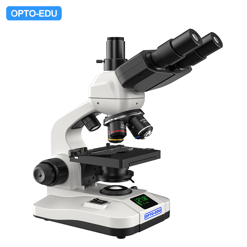 OPTO-EDU A11.5110 Student Microscope with Dual LED Light Source Digital Screen and Full Metal Body for Educational Use