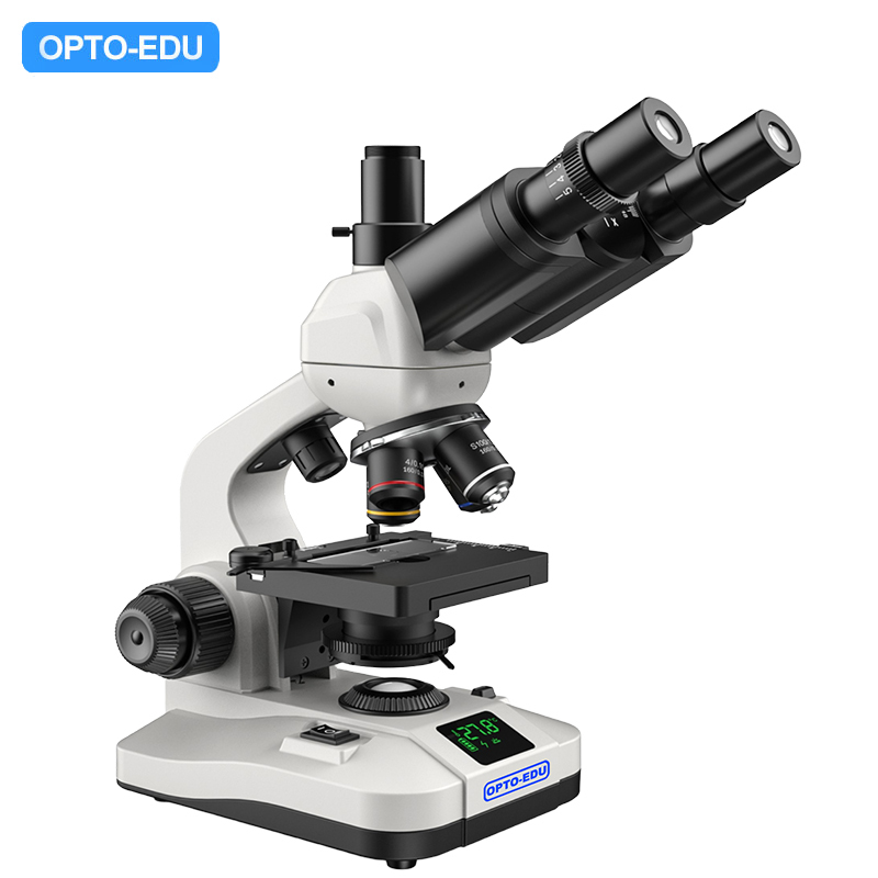 OPTO-EDU A11.5110 Student Microscope with Dual LED Light Source Digital Screen and Full Metal Body for Educational Use